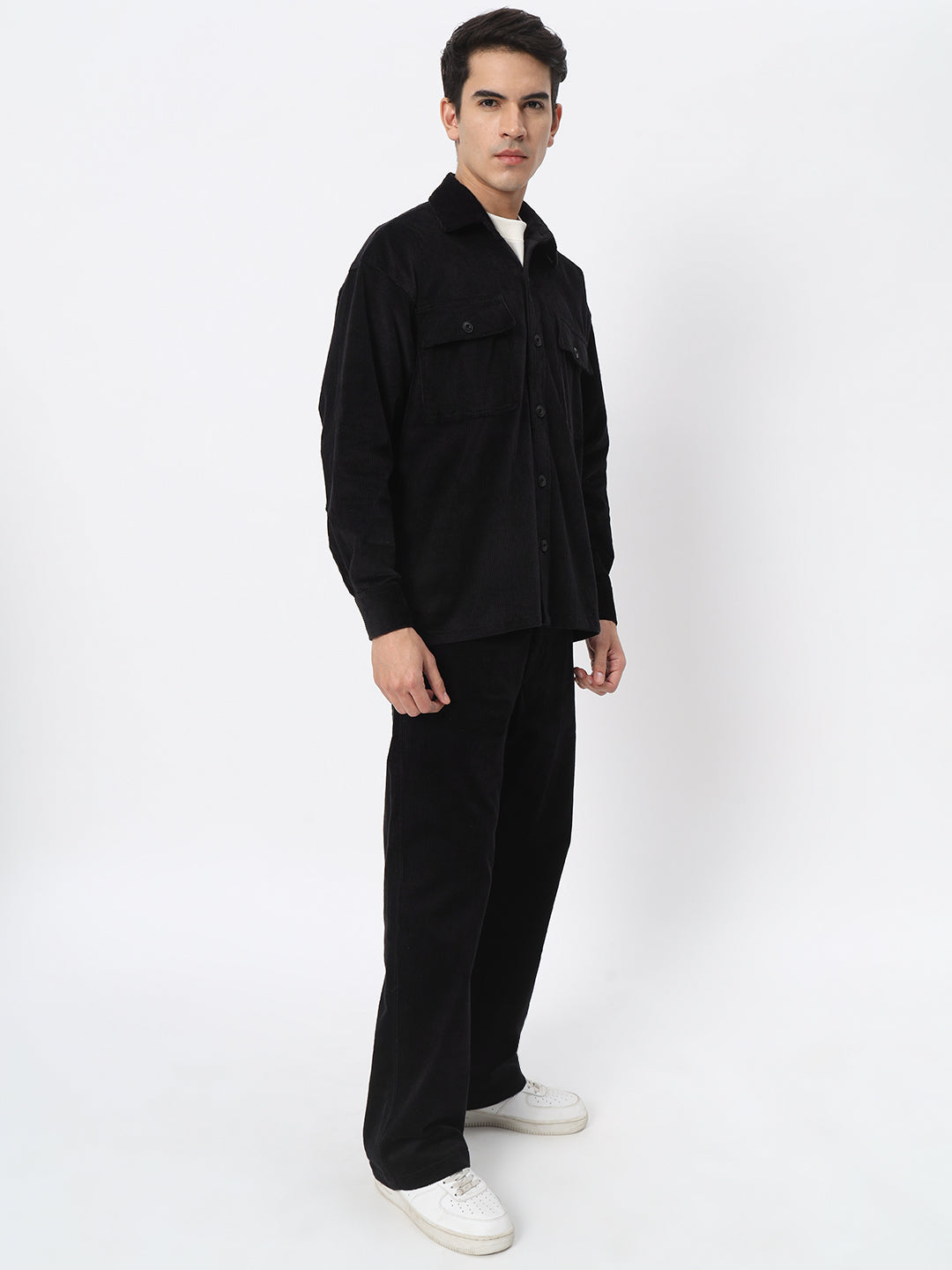 SABLE BLACK CORDUROY LOOSE FIT UNISEX SET – Kaye