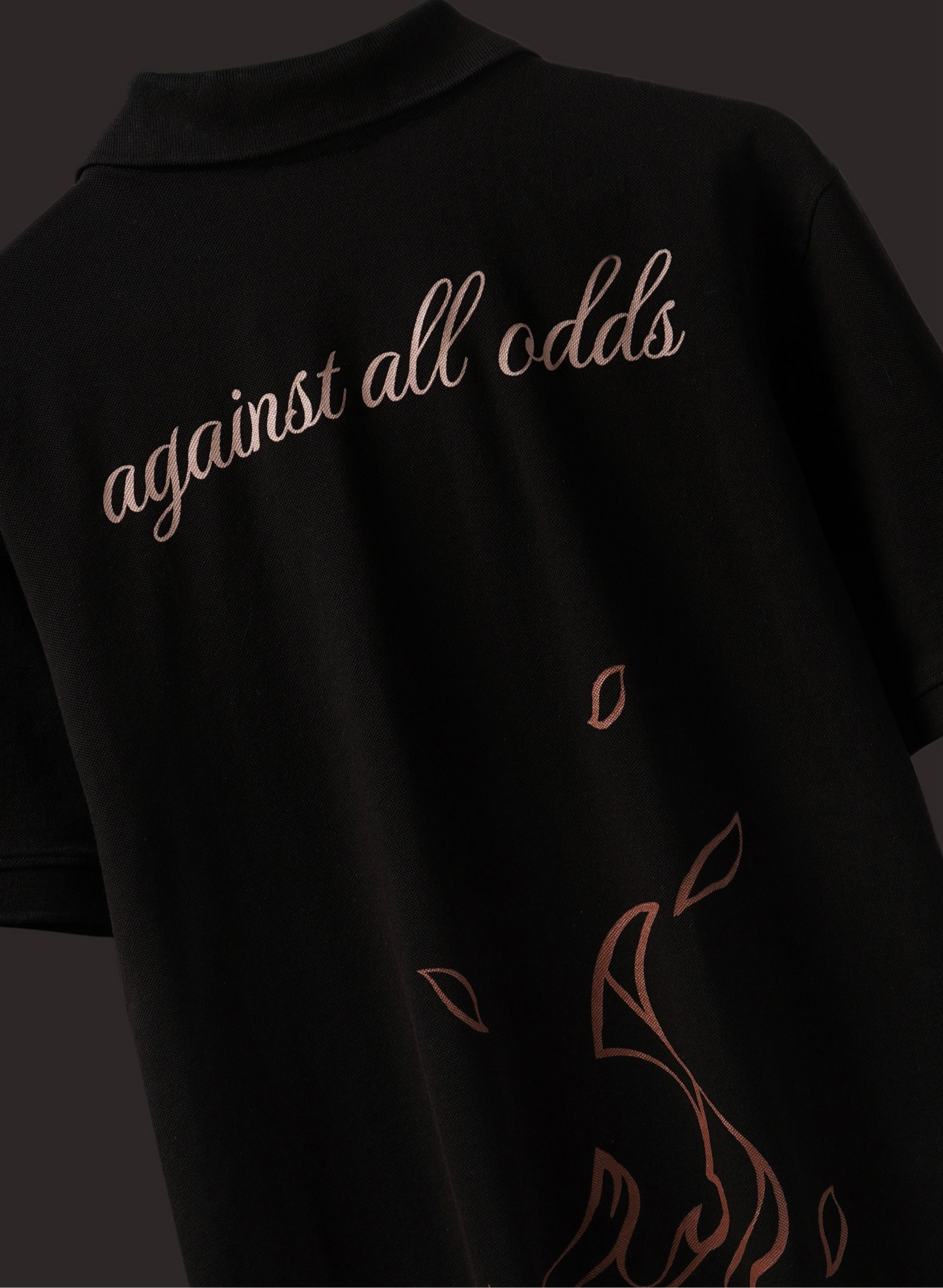 BLACK AGAINST ALL ODDS POLO T-SHIRT