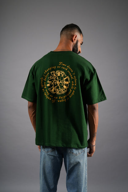 OLIVE GREEN SPIRAL T-SHIRT