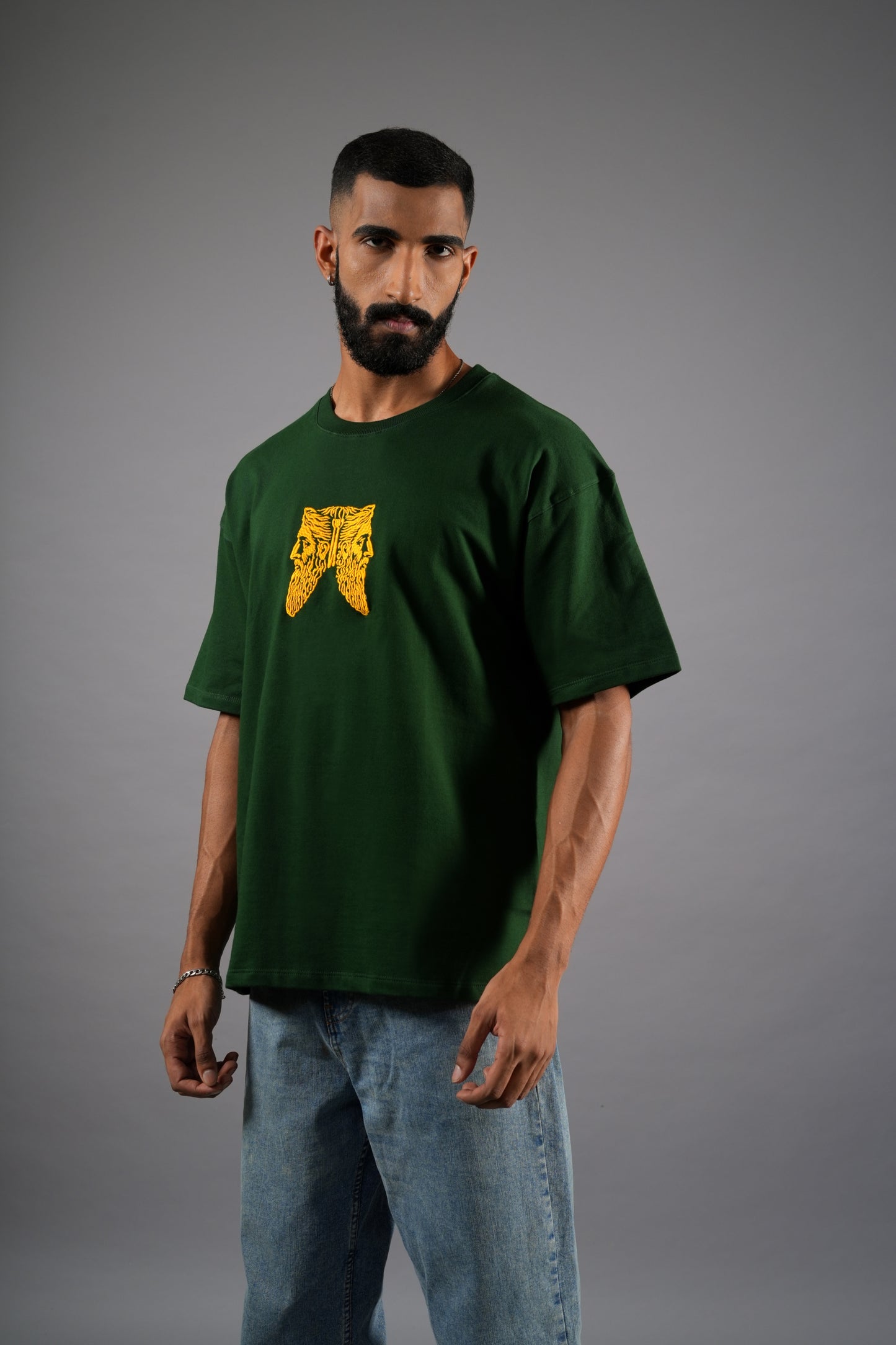 OLIVE GREEN SPIRAL T-SHIRT