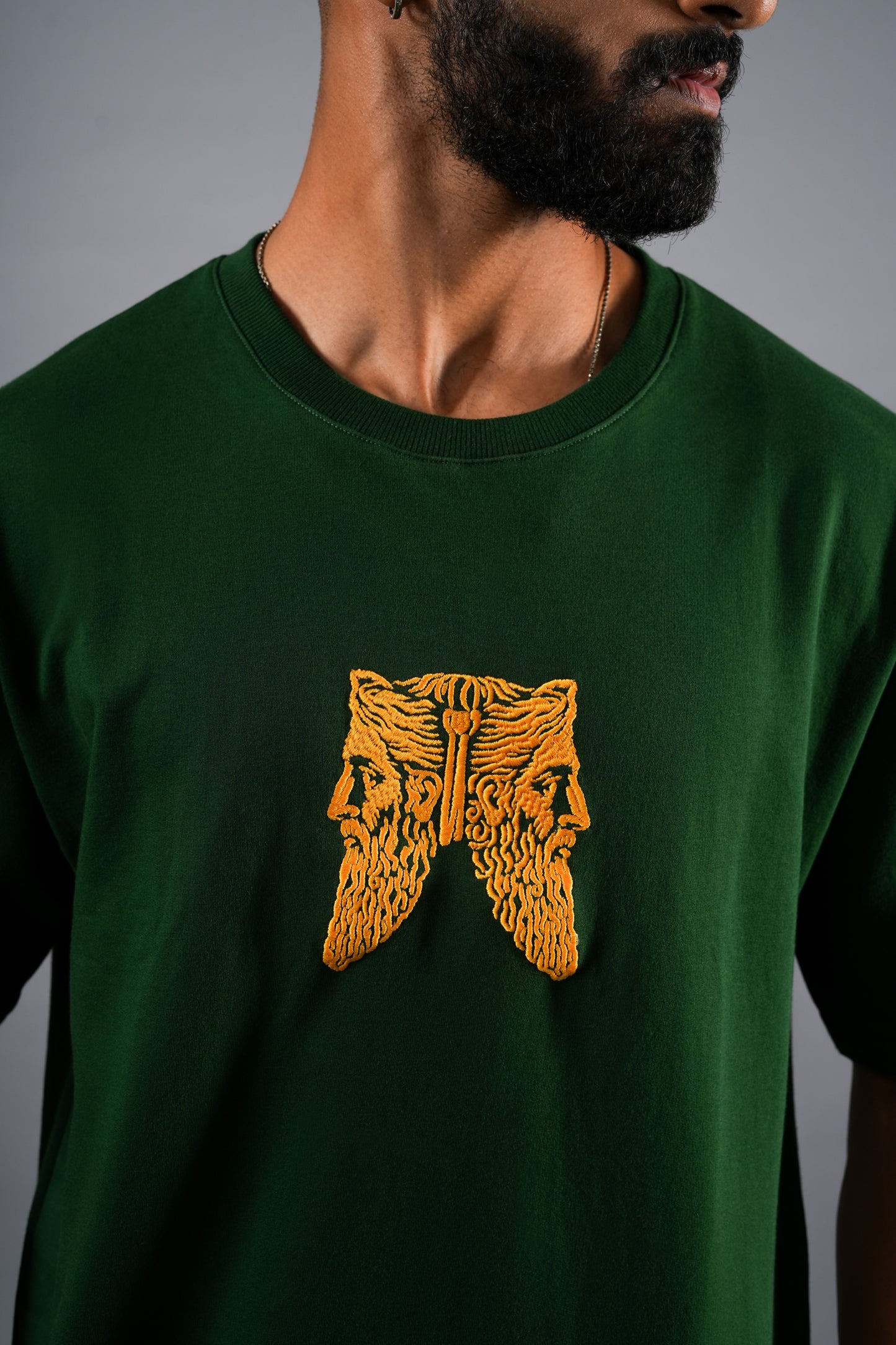 OLIVE GREEN SPIRAL T-SHIRT