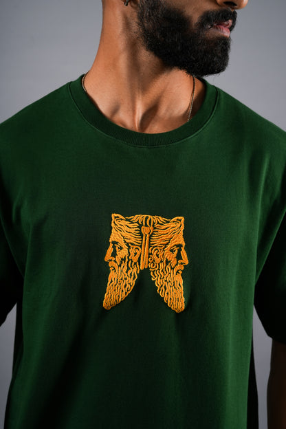 OLIVE GREEN SPIRAL T-SHIRT