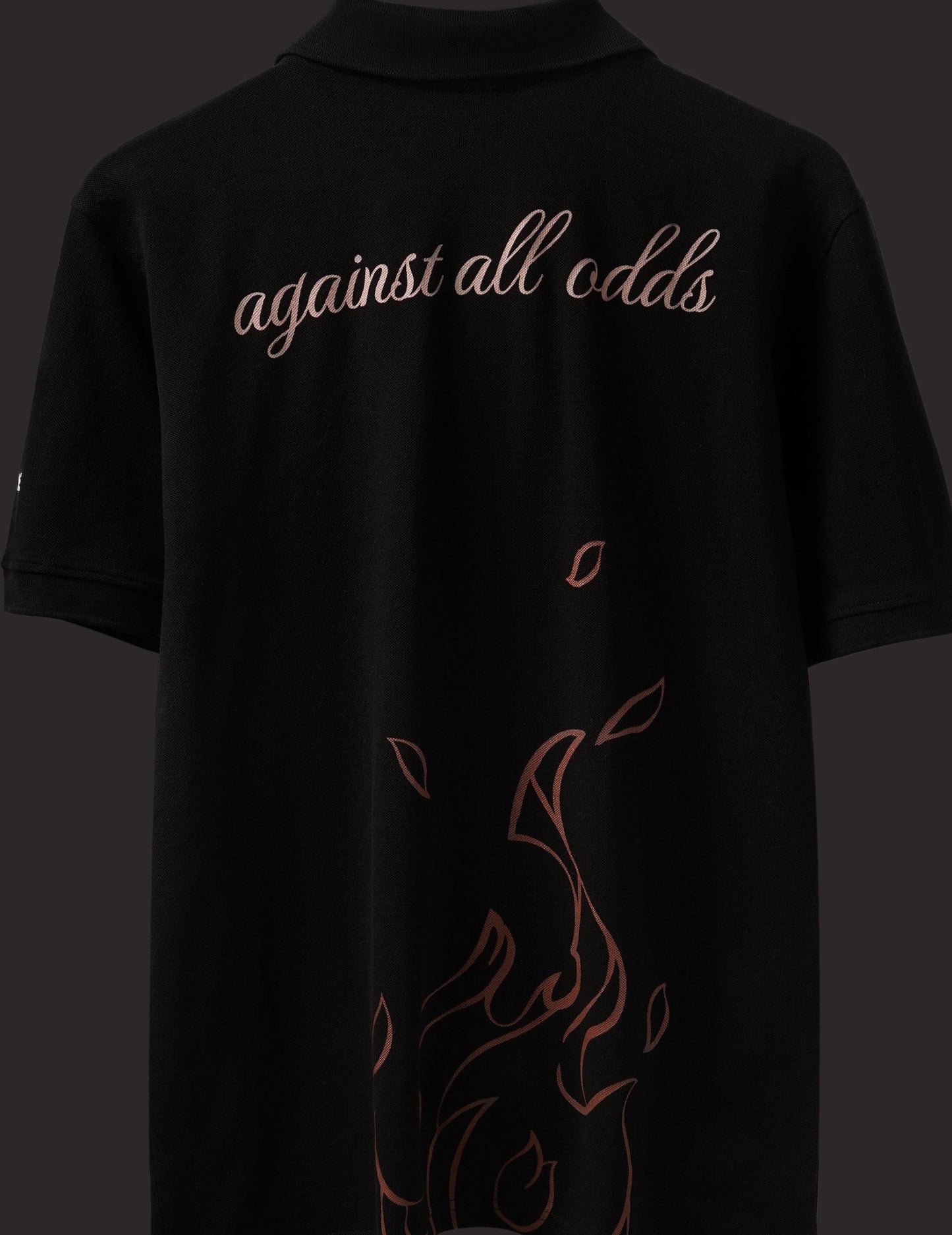 BLACK AGAINST ALL ODDS POLO T-SHIRT