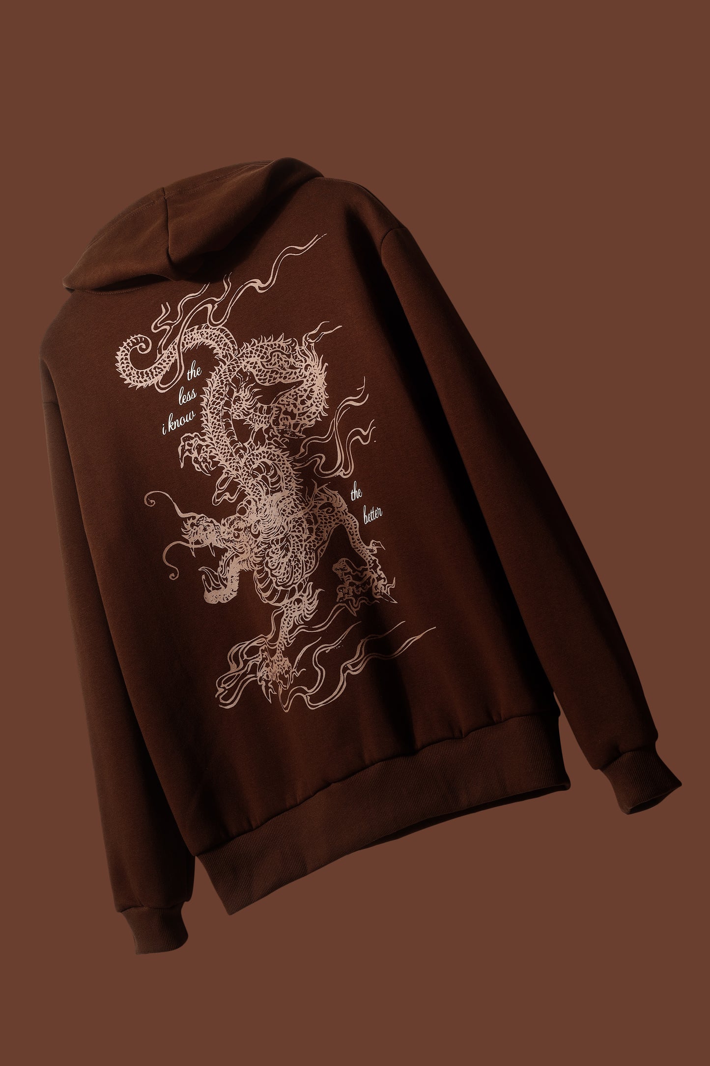 BROWN DRAGON HOODED SWEATSHIRT