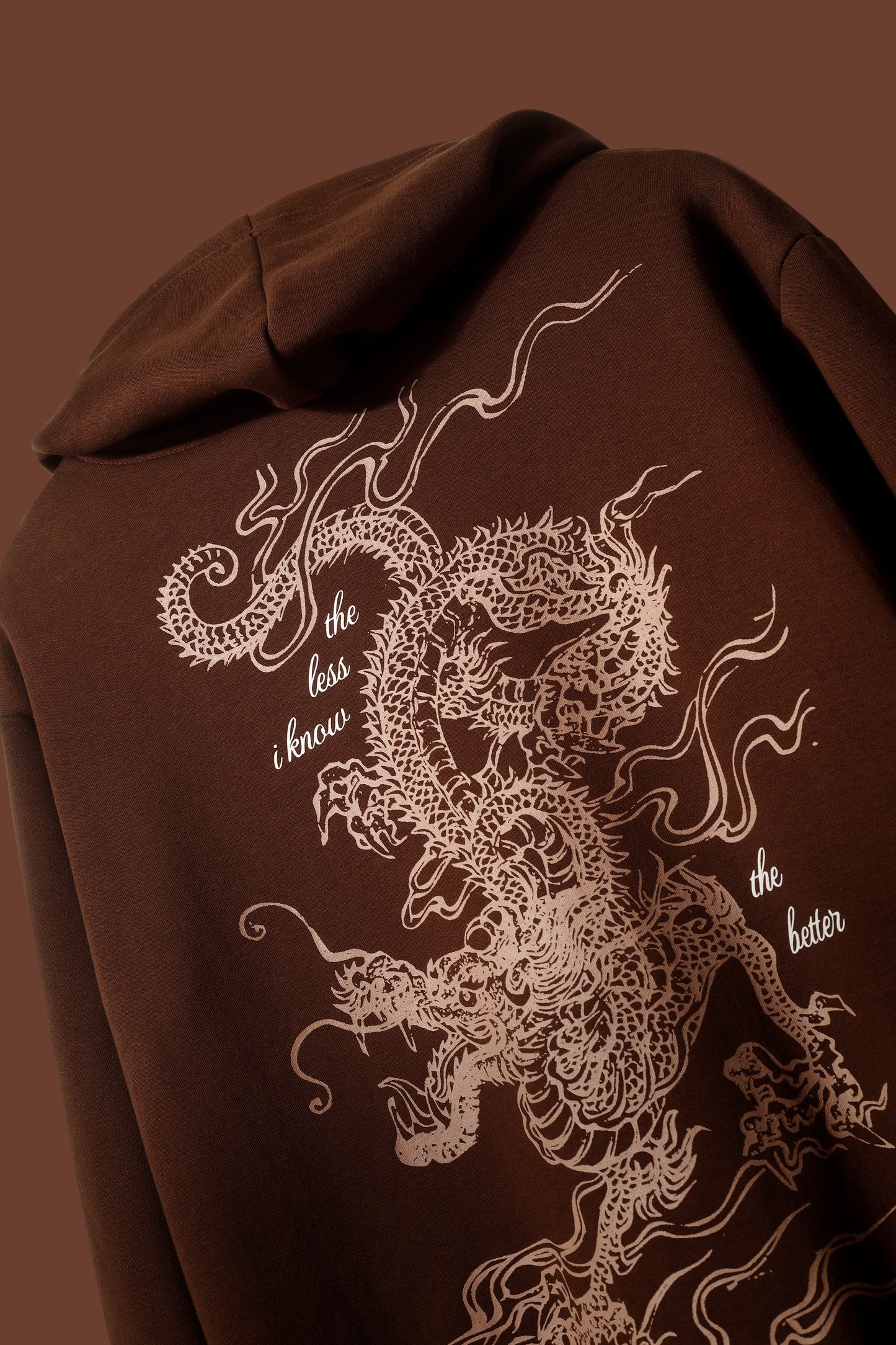 BROWN DRAGON HOODED SWEATSHIRT