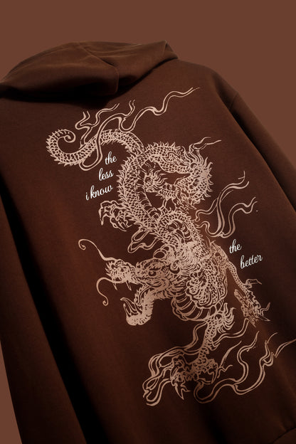 BROWN DRAGON HOODED SWEATSHIRT