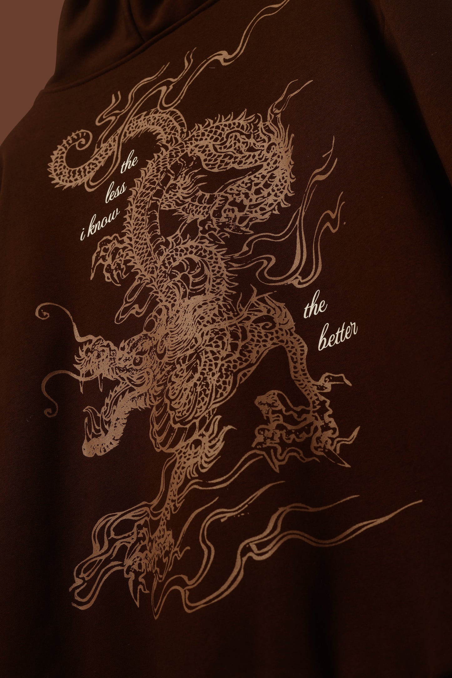 BROWN DRAGON HOODED SWEATSHIRT