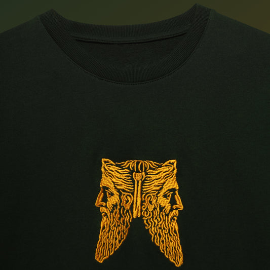 OLIVE GREEN SPIRAL T-SHIRT