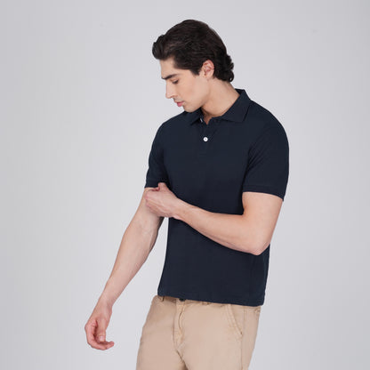 FORMIQ™  STRUCTURED NAVY POLO