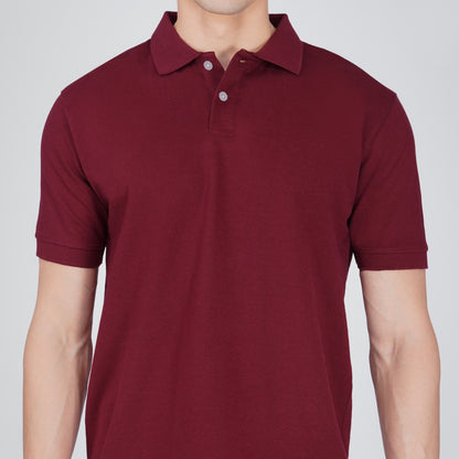 FORMIQ™  STRUCTURED MAROON POLO